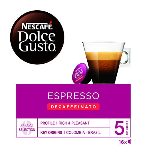 Nescafé Dolce Gusto - Espresso Descafeinado - 3 Paquetes de 16 Cápsulas - Total: 48 Cápsulas