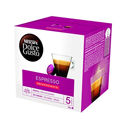 Nescafé Dolce Gusto - Espresso Descafeinado - 3 Paquetes de 16 Cápsulas - Total: 48 Cápsulas