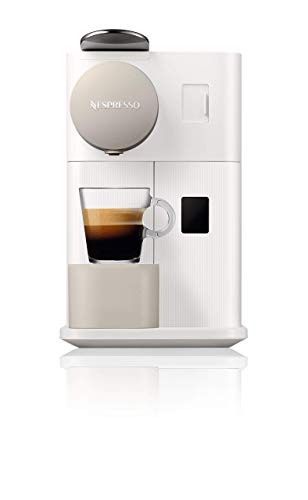 Nespresso De'Longhi Lattissima One EN500W - Cafetera monodosis de cápsulas Nespresso con depósito de leche compacto, 19 bares, apagado automático color blanco