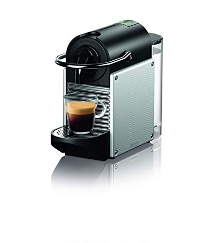 Nespresso De'Longhi Pixie EN124.S Cafetera monodosis cápsulas, 19 Bares, depósito Agua 0.7 L, Apagado automático, 1260 W, 0.7 litros, Acero, Plata