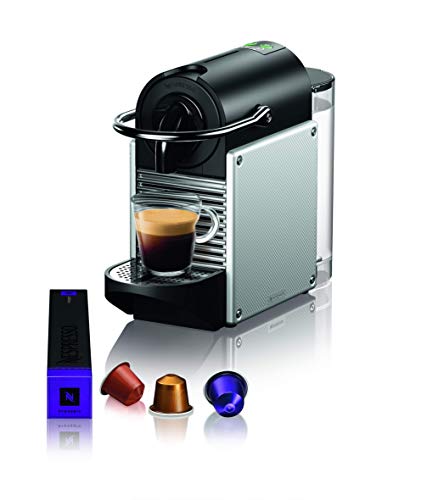 Nespresso De'Longhi Pixie EN124.S Cafetera monodosis cápsulas, 19 Bares, depósito Agua 0.7 L, Apagado automático, 1260 W, 0.7 litros, Acero, Plata