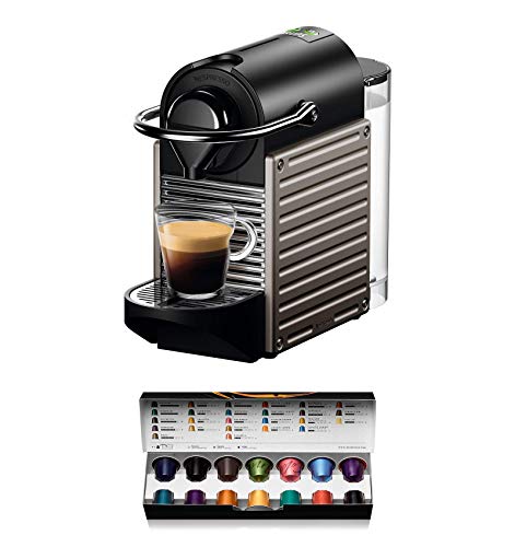 Nespresso XN304T Pixie Titán EU, 1260 W, 2 Cups, Acero Inoxidable, Gris Titanio