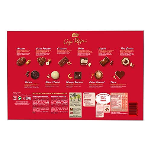 NESTLÉ CAJA ROJA Bombones de Chocolate - Estcuche de bombones 800 g