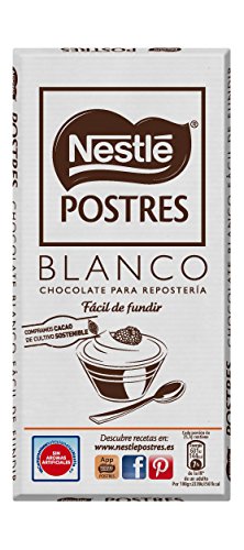 Nestlé Postres - Chocolate Blanco para Repostería - 4 Paquetes de 180 g