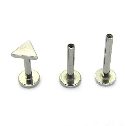 NewkeepsR 16ga G23 Titanio Roscado internamente 4mm Triángulo Labret Labio Monroe Tragus Stud