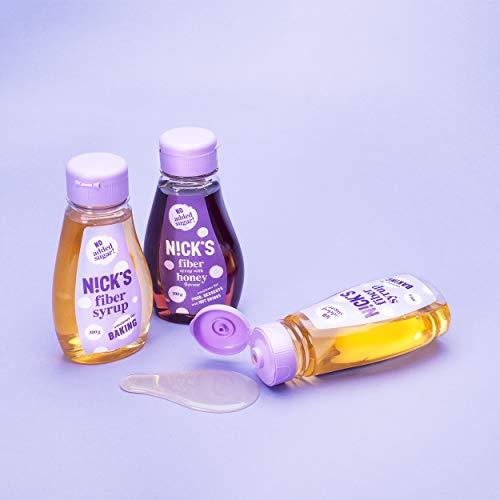 NICKS Fiber Syrup, jarabe de fibra, edulcorante alternativo de azúcar, sin azúcar añadido 300 g (natural)