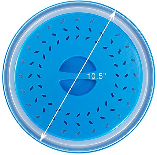 Nifogo Tapa para Microondas Plegable,Colador plegable para microondas,para Calentamiento por Microondas y a Prueba de Salpicaduras,Conservación de Alimentos (Azul)