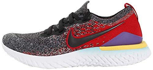 Nike Epic React Flyknit 2, Zapatillas de Atletismo para Hombre, Multicolor (Black/Black/Hyper Jade/University Red 7), 44 EU