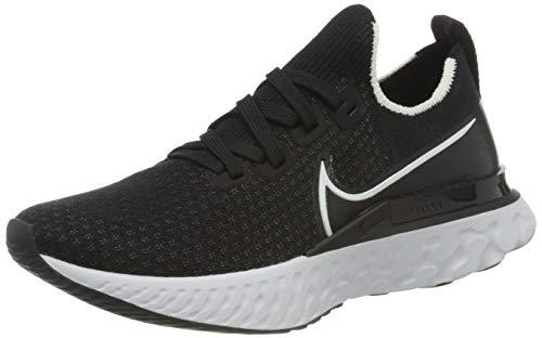 Nike W React Infinity Run FK, Zapatos para Correr para Mujer, Negro Gris Oscuro Blanco, 38 EU