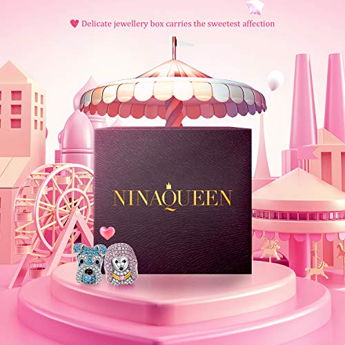 NINAQUEEN Charm Encaja con Pandora Leo Signo Zodíaco Regalos Mujer Originales Plata de ley 925 Zirconia Abalorios para Niñas Madre Hija Esposa de Cumpleaños