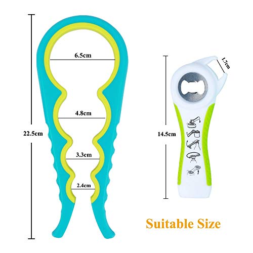 Niviy Abridor de Tarros, Multifunción Abrelatas,Agarre para Abrir Tapas,Tarros y Botellas,Silicona Antideslizantes Abrebotella Diseñado para Manos Débiles,Artritis,Personas Mayores,Mujeres, Bar