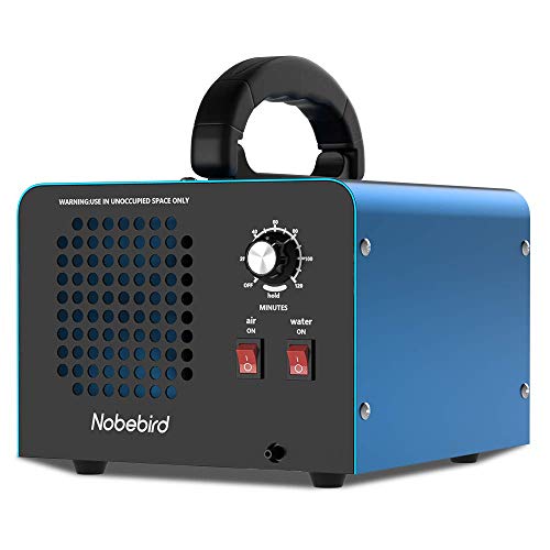 Nobebird Generador de ozono Purificador de Aire, 28.000 MG/h Desodorizador de ozono con Modos de purificación de Aire/Agua, Purifica hasta 300㎡, Elimina el Humo/el Olor de Mascotas/contaminante