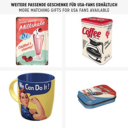 NOSTALGIC Cartel de Chapa Retro USA – We Can do it – Idea de Regalo para la Cocina, metálico, Diseño Vintage para decoración Pared, 15 x 20 cm