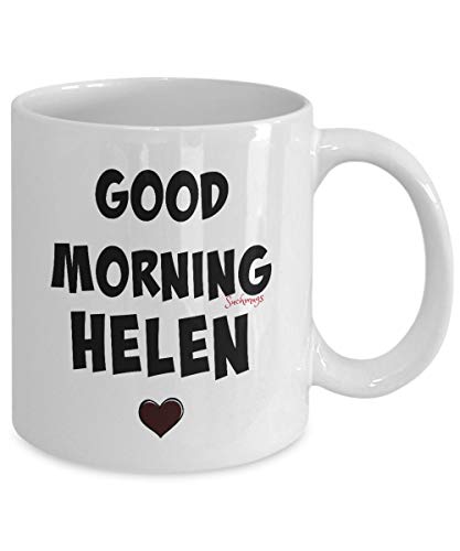 Not Applicable Buenos días Taza de Helen, Taza de café Personalizada con Nombre de Helen, Oficina de Regalos de Elefante Blanco