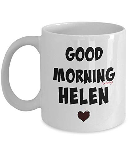 Not Applicable Buenos días Taza de Helen, Taza de café Personalizada con Nombre de Helen, Oficina de Regalos de Elefante Blanco