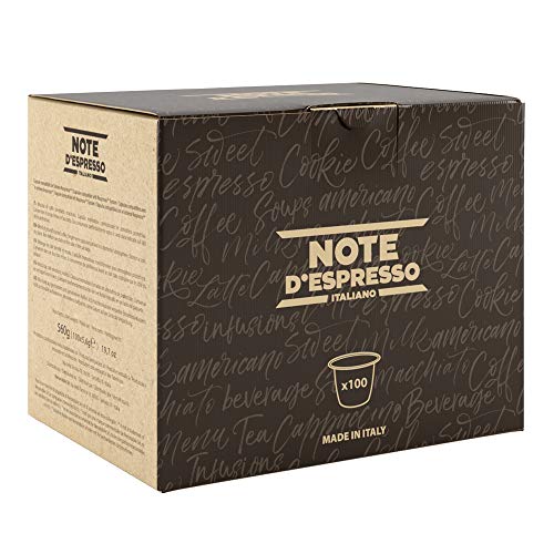 Note D'Espresso Cápsulas de Café de Brasil exclusivamente compatibles con cafeteras Nespresso* 100 Unidades de 5.6 g, Total: 560 g