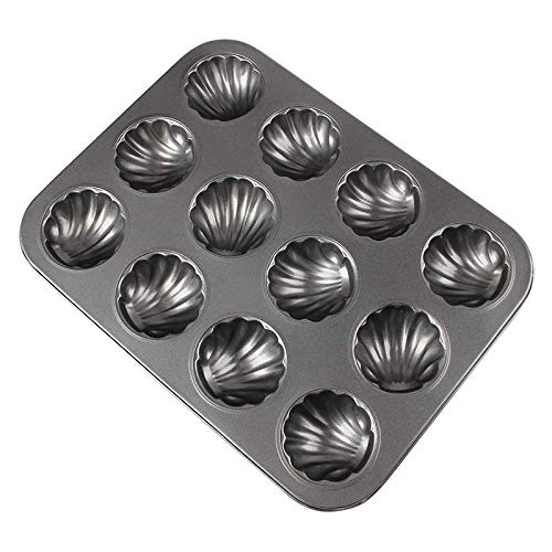 Nrpfell Juego de Bandejas para Muffins de 12 Tazas, Utensilio para Hornear de 1 Pieza Molde Antiadherente para Hornear Magdalenas Molde para Panqueques de Acero Al Carbono