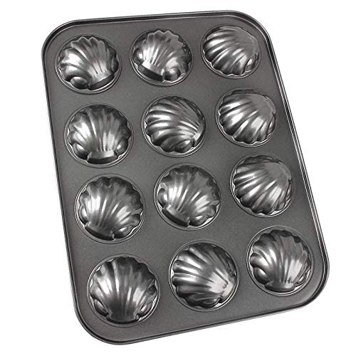 Nrpfell Juego de Bandejas para Muffins de 12 Tazas, Utensilio para Hornear de 1 Pieza Molde Antiadherente para Hornear Magdalenas Molde para Panqueques de Acero Al Carbono