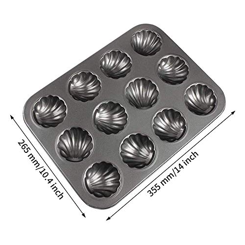 Nrpfell Juego de Bandejas para Muffins de 12 Tazas, Utensilio para Hornear de 1 Pieza Molde Antiadherente para Hornear Magdalenas Molde para Panqueques de Acero Al Carbono