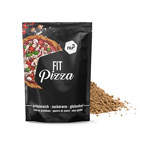 nu3 Fit Pizza baja en carbohidratos - 270 g de harina para pizza proteica sin levadura - 100% pizza vegana y libre de gluten - 15g de proteína por porción - Ideal durante dietas low carb