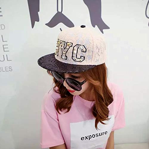 Nueva Gorra de béisbol Coreana Bordada NYC para Mujer, Sombrero con Lengua de Pato con Cuentas, Tendencia Coreana