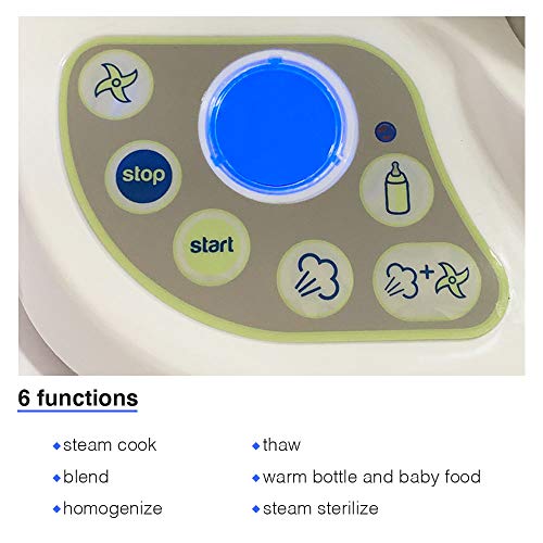 Nuvita 1966 Pappasana Vapor Combo 2 Robot de Cocina para Bebé 6 en 1 – Bate, Cuece al Vapor, Homogeniza, Descongela - Calentador de Biberón - Esterilizador – Pantalla Digital - Diseño Italiano