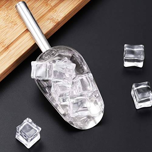 O-Kinee 6pcs Pinzas de Candy Bar Clip y 2 Cucharadas de Helado Plata Acero Inoxidable de Mini Pinzas de Dulce de Mesa de café de terrones de azúcar de Pinzas de Helados de Ice Tongsde Pinzas (8pcs-a)