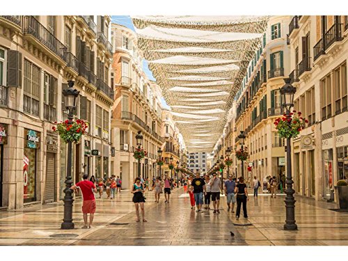 Oedim Cuadro Lienzo Impresión Digital Urbano Calle Larios Malaga | Multicolor | Cuadro Lienzo de 100 x 60 cm | Lienzo Enmarcado Ligero, Resistente y Económico