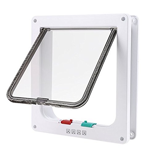 OIZEN Puerta Magnetica(23x25x5.5cm), 4-Modo Puerta Bloqueable de Aleta para Gato Perrito Mascota Seguridad