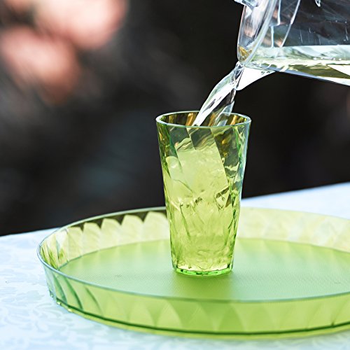 Omada Design 4 vasos para bebidas 50 cl, transparente y de color, Diamond Line