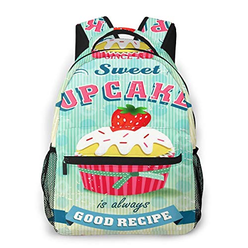 OMQFEW Mochilas Portatil 14 Pulgadas, Resistente Al Agua Casual Mochila, Multifuncional Mochila De Gran Capacidad para Hombre Mujer Escolar Trabajo Viajes Venta Cupcakes Sign