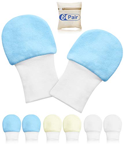 One enjoy 6 Pares Mitones de bebé Manoplas para bebés recién nacidos Guantes para bebés Manoplas sin rasguños para 0-6 meses Niños Niñas