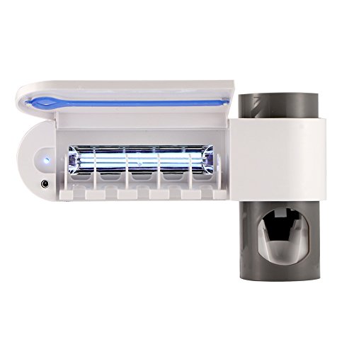 ONEVER Porta Cepillo de Dientes Esterilizador de Cepillo de Dientes Soporte de Almacenamiento Automático de Cepillo de Dientes Automático Montado en la Pared para el Baño, Niños de Antibacteria