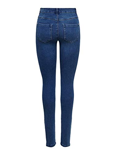 ONLY Onlroyal High Waist Skinny Jeans Vaqueros, Medium Blue Denim, 34W / 30L para Mujer