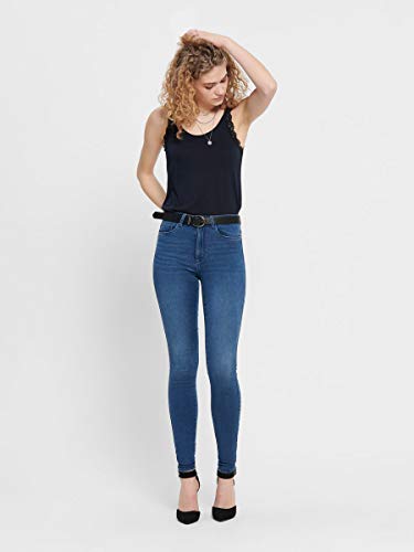 ONLY Onlroyal High Waist Skinny Jeans Vaqueros, Medium Blue Denim, 34W / 30L para Mujer