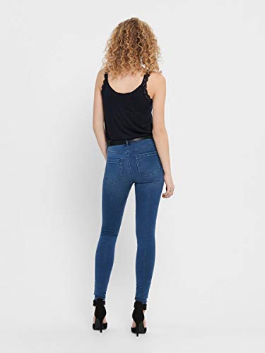 ONLY Onlroyal High Waist Skinny Jeans Vaqueros, Medium Blue Denim, 34W / 30L para Mujer