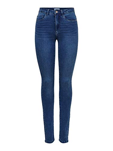 ONLY Onlroyal High Waist Skinny Jeans Vaqueros, Medium Blue Denim, 34W / 30L para Mujer