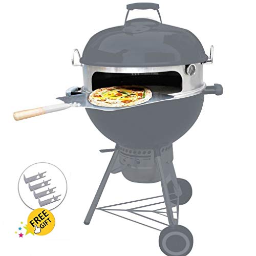 Onlyfire BRK-6023 inox pizza horno paquete completo PizzaRing para Weber 57 cm parrilla hervidor de agua y muchos otros modelos, pizza para carbón de leña parrilla hervidor