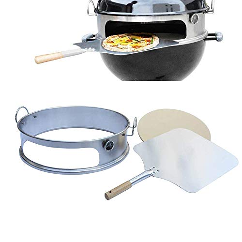 Onlyfire BRK-6023 inox pizza horno paquete completo PizzaRing para Weber 57 cm parrilla hervidor de agua y muchos otros modelos, pizza para carbón de leña parrilla hervidor