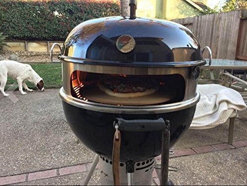 Onlyfire BRK-6023 inox pizza horno paquete completo PizzaRing para Weber 57 cm parrilla hervidor de agua y muchos otros modelos, pizza para carbón de leña parrilla hervidor