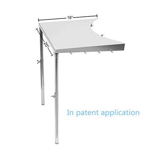 Onlyfire Mesa Auxiliar para Barbacoa, Mesa de Trabajo de Acero Inoxidable para Todas Las Parrillas Weber de 18", 22", 26"y Otras Parrillas de carbón de tamaño Similar