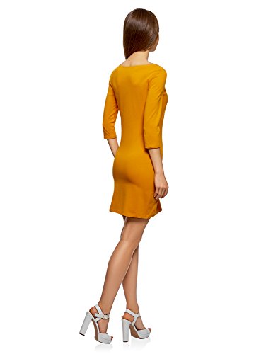 oodji Ultra Mujer Vestido de Punto Básico, Naranja, ES 34 / XXS