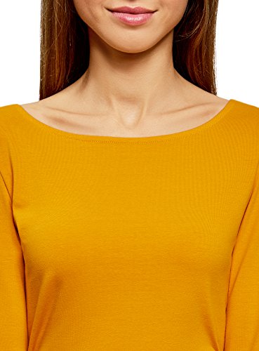 oodji Ultra Mujer Vestido de Punto Básico, Naranja, ES 34 / XXS