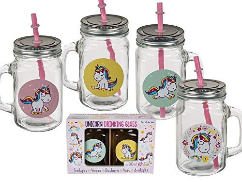 ootb Set 2 Jarras Pajita Unicornio 13 Cm, Multicolor, 13 C, 2