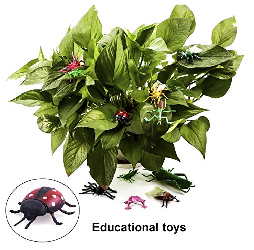 OOTSR 39pcs Insectos e Insectos de plástico para niños, Figuras de Insectos Juguetes con Pegatina de Pared Colorida Mariposa para educación/Juguetes de Halloween/Fiestas temáticas/Regalos cumpleaños