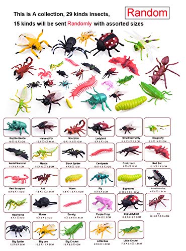 OOTSR 39pcs Insectos e Insectos de plástico para niños, Figuras de Insectos Juguetes con Pegatina de Pared Colorida Mariposa para educación/Juguetes de Halloween/Fiestas temáticas/Regalos cumpleaños