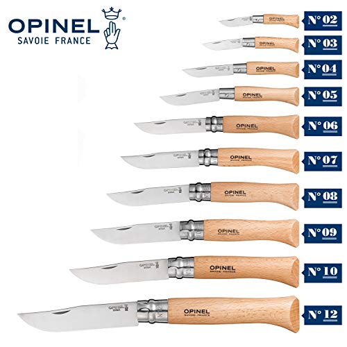 Opinel O123060 Navaja con Hoja de Acero Inoxidable, Unisex, Beige, 7 cm