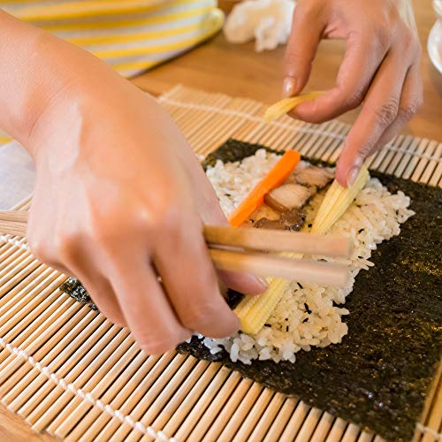 Opopark 10 Piezas Herramienta para Hacer Sushi de Bambú Kit para Hacer Sushi de Bambú