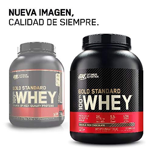 Optimum Nutrition ON Gold Standard 100% Whey Proteína en Polvo Suplementos Deportivos, Glutamina y Aminoacidos, BCAA, Chocolate y Avellana, 70 porciones, 2.24 kg, Embalaje puede variar