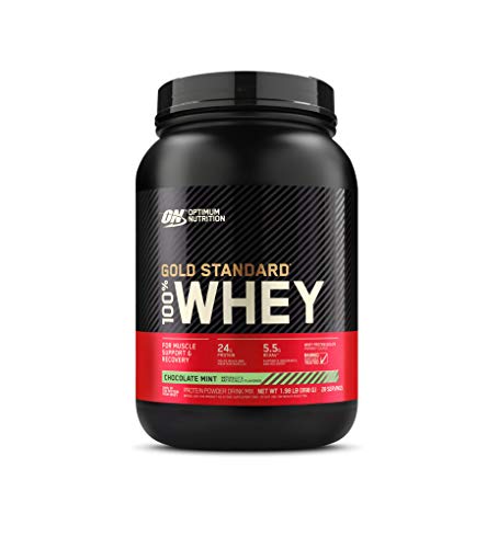 Optimum Nutrition ON Gold Standard 100% Whey Proteína en Polvo Suplementos Deportivos, Glutamina y Aminoacidos, BCAA, Chocolate y Menta, 29 Porciones, 900g, Embalaje Puede Variar